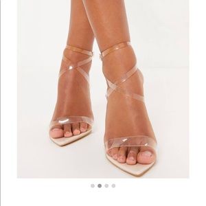 Pointed clear heels